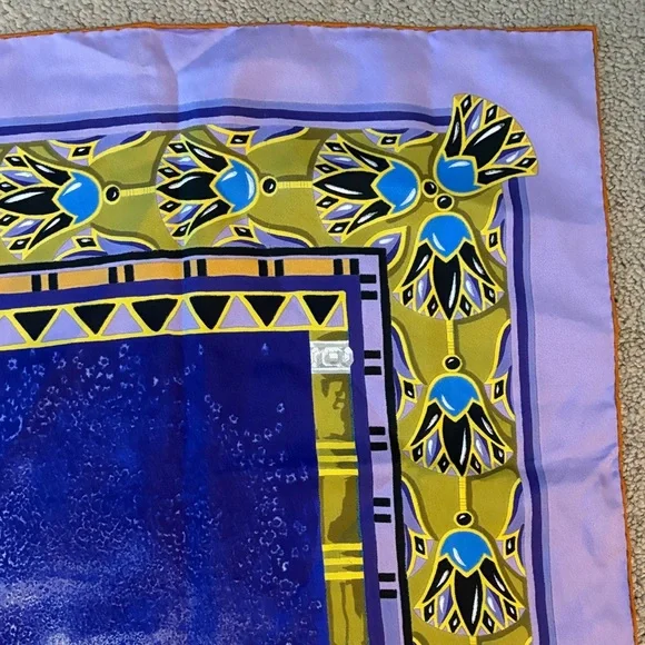 Elegant Purple and Gold Designer Scarf - Picture 2 of 10